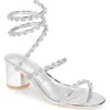 Azalea Wang Emiliano Ankle Wrap Sandal In Silver