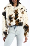 Azalea Wang Enora Faux Fur Coat In Multi