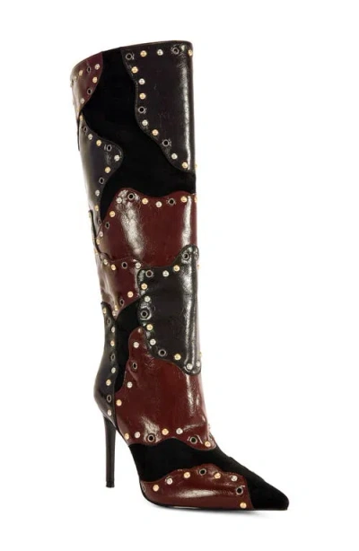 Azalea Wang Enyae Pointed Toe Knee High Boot In Multi