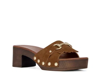 Azalea Wang Epsilon Platform Sandal In Brown