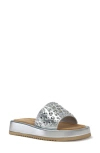 Azalea Wang Espinosa Platform Slide Sandal In Silver