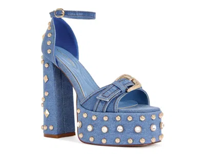 Azalea Wang Evgenia Platform Sandal In Blue