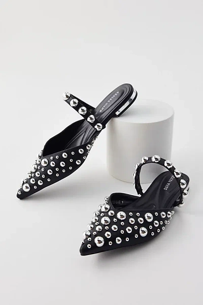 Azalea Wang Fancette Studded Pointed Toe Flat In Black, Women's At Urban Outfitters