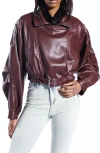 Azalea Wang Faux Leather Moto Jacket In Burgundy