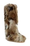 Azalea Wang Fennec Faux Fur Over The Knee Boot In Brown