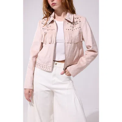 Azalea Wang Finlee Fringe Jacket In Pink