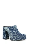 Azalea Wang Florea Block Heel Clog In Blue