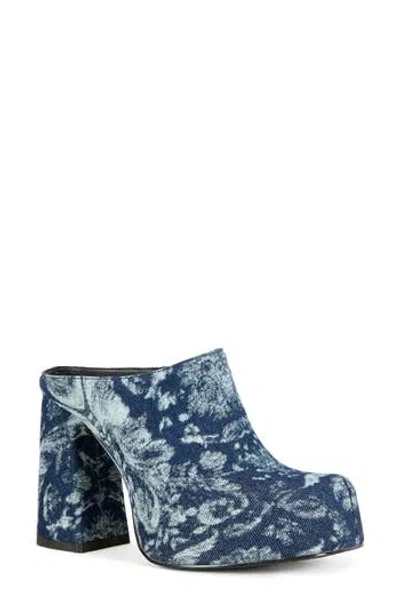 Azalea Wang Florea Block Heel Clog In Blue