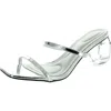 Azalea Wang Gemelli Womens Metallic Faux Leather Heels In Silver
