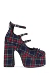 Azalea Wang Georgina Plaid Platform Mary Jane Shoes In Multi