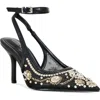 Azalea Wang Ghouldie Ankle Strap Pointed Toe Pump In Multi