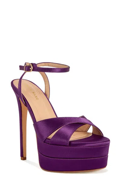 Azalea Wang Halladay Ankle Strap Platform Sandal In Plum
