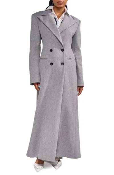 Azalea Wang Haloir Double Breasted Trench Coat In Gray