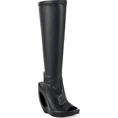 Azalea Wang Ilyssa Peep Toe Boot In Black