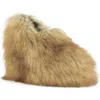 Azalea Wang Jaeke Faux Fur Wedge Pump In Brown