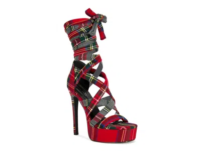 Azalea Wang Jemisha Plaid Platform Sandal In Multi