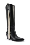 Azalea Wang Joydistrict Rhinestone Fringe Pointed Toe Boot In Black