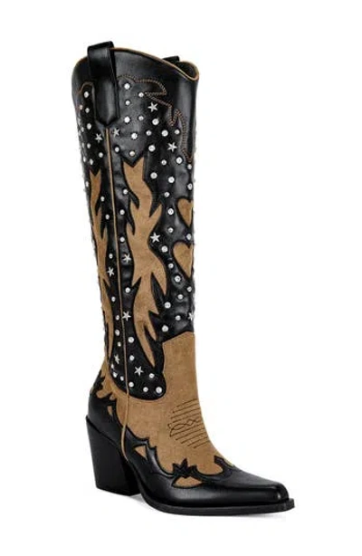 Azalea Wang Kalpana Knee High Western Boot In Black