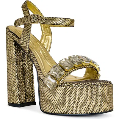 Azalea Wang Kamilla Ankle Strap Platform Sandal In Pattern