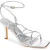 Azalea Wang Kaylin Ankle Strap Sandal In Silver
