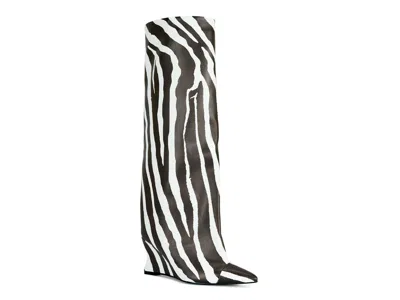 Azalea Wang Kenya Wide Shaft Wedge Boot In Multi