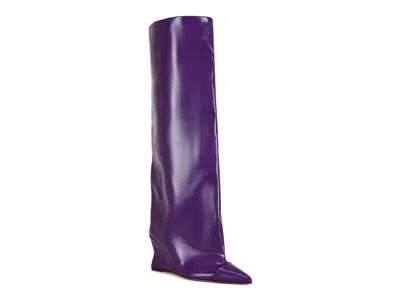 Azalea Wang Kenya Wedge Boot In Purple
