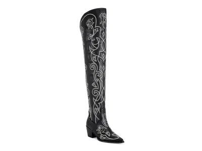 Azalea Wang Kess Overtheknee Western Boot In Black