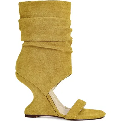 Azalea Wang Kyvelisa Wedge Sandal In Yellow