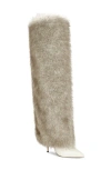 Azalea Wang Langann Faux Fur Stiletto Boot In Brown