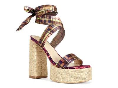 Azalea Wang Lazuli Platform Sandal In Brown