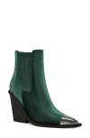 Azalea Wang Lochlan Metallic Pointed Toe Bootie In Green