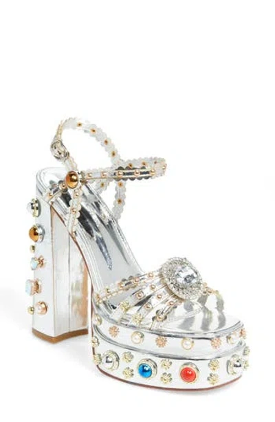 Azalea Wang Lola Ankle Strap Platform Sandal In Multi