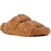 Azalea Wang Loving Faux Fur Slipper In Brown