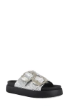 Azalea Wang Lynel Flatform Slide Sandal In White