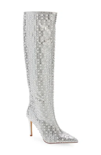 Azalea Wang Lynlee Knee High Boot In Silver