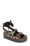 Azalea Wang Mackley Ankle Tie Platform Sandal In Black