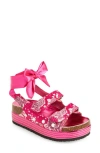 Azalea Wang Mackley Ankle Tie Platform Sandal In Pink