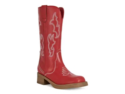 Azalea Wang Mariana Cowboy Boot In Red