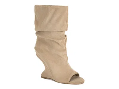 Azalea Wang Marin Peep Toe Bootie In Nude