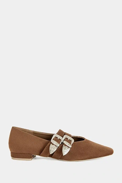Azalea Wang Marius Western Ballet Flat In Tabacco, Women's At Urban Outfitters In Brown