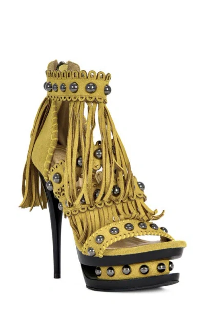 Azalea Wang Marova Ankle Strap Sandal In Yellow