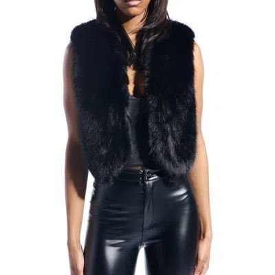 Azalea Wang Meela Faux Fur Vest In Black