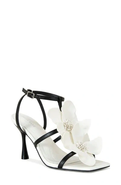 Azalea Wang Merci Ankle Strap Sandal In Whiteblack