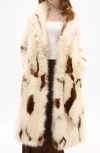 Azalea Wang Miles Faux Fur Coat In Nude