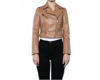 Azalea Wang Moto Jacket In Brown
