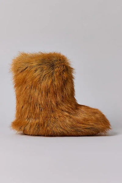 Azalea Wang Nadianna Faux Fur Boot In Tan, Women's At Urban Outfitters In Brown