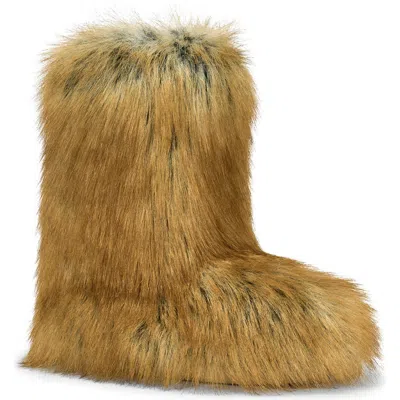 Azalea Wang Nadianna Faux Fur Bootie In Animal Print