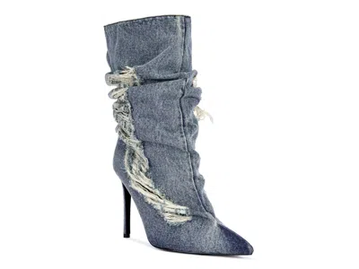 Azalea Wang Naelia Pointed Toe Bootie In Blue