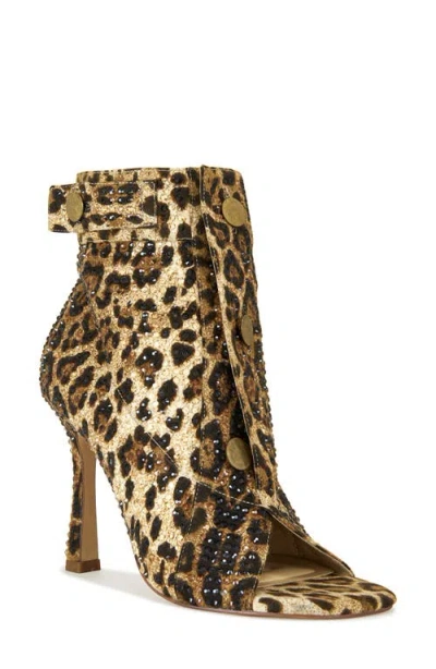 Azalea Wang Naily Open Toe Bootie In Cheetah
