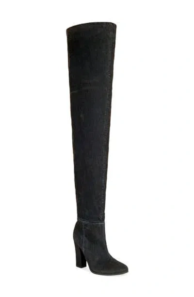 Azalea Wang Nanette Thigh High Boot In Blackdenim